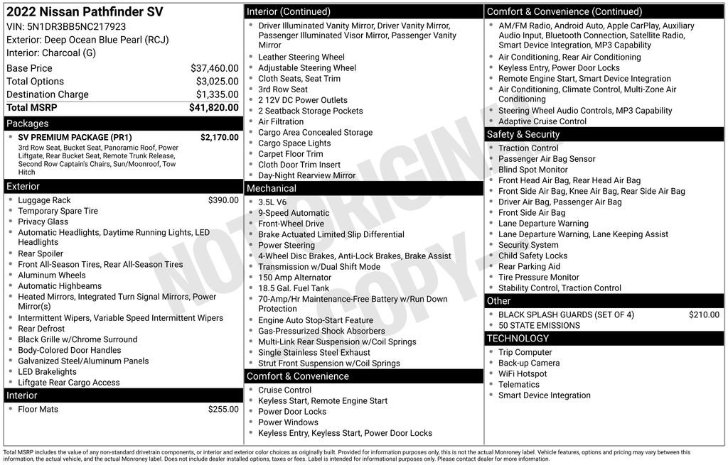 Used 2022 Nissan Pathfinder SV w/ SV Premium Package image 6