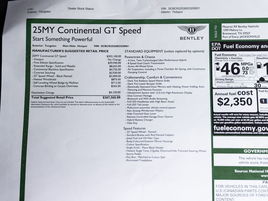 Used 2025 Bentley Continental GT Speed AWD/4WD image 61