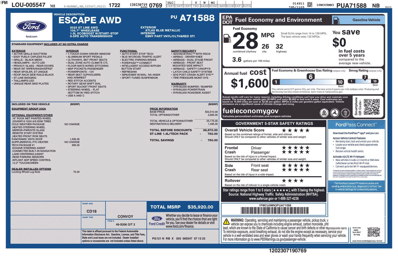 Used 2023 Ford Escape ST-Line w/ Tech Pack #1 AWD/4WD image 4