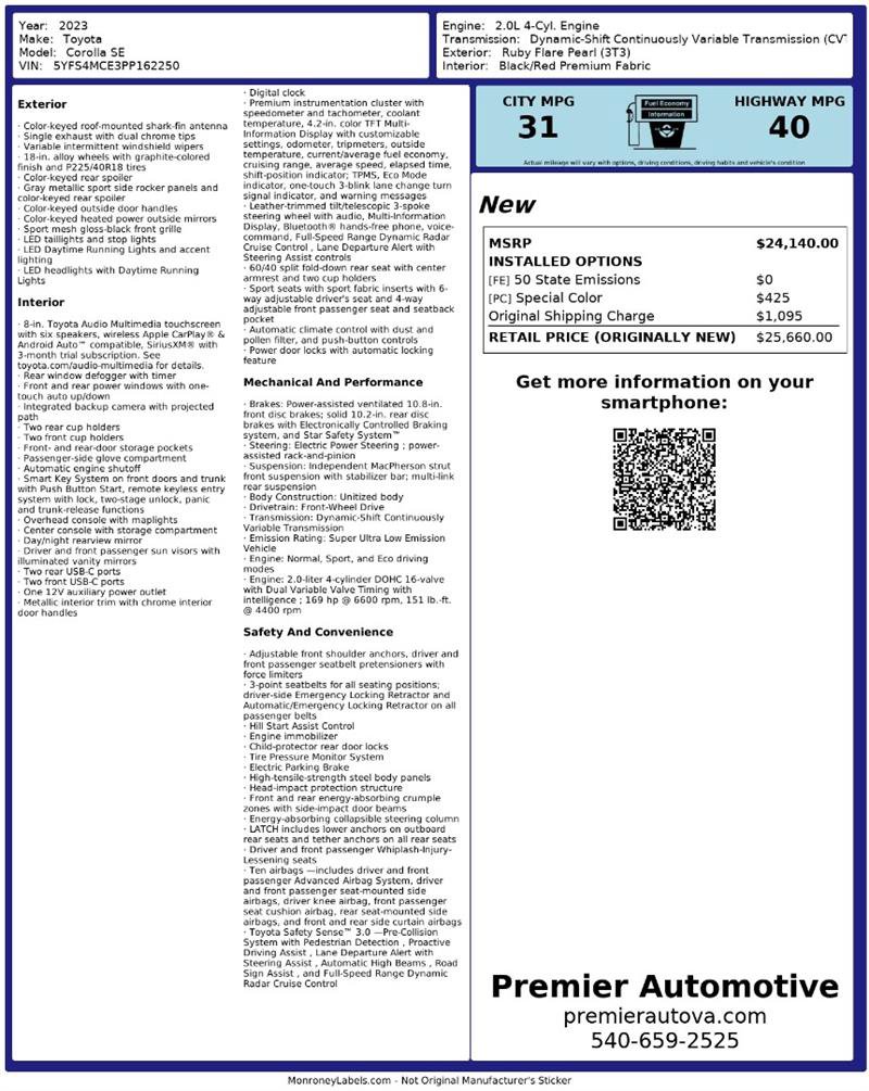 Used 2023 Toyota Corolla SE image 2