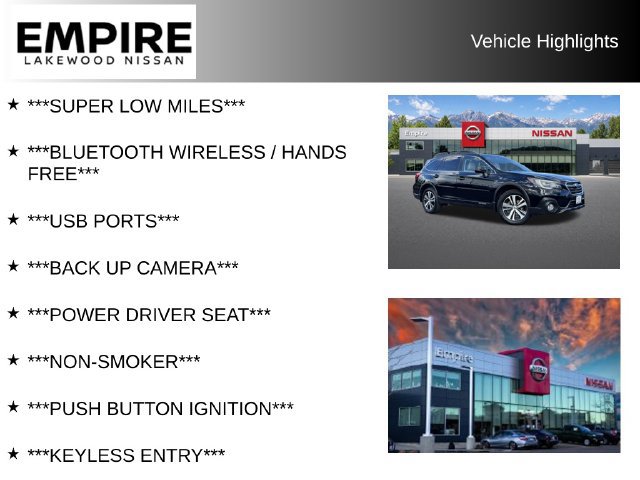 Used 2019 Subaru Outback 3.6R Limited w/ Popular Package #2 AWD/4WD image 2
