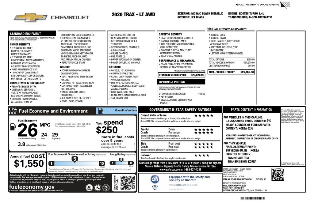 Used 2020 Chevrolet Trax LT w/ LT Convenience Package image 3