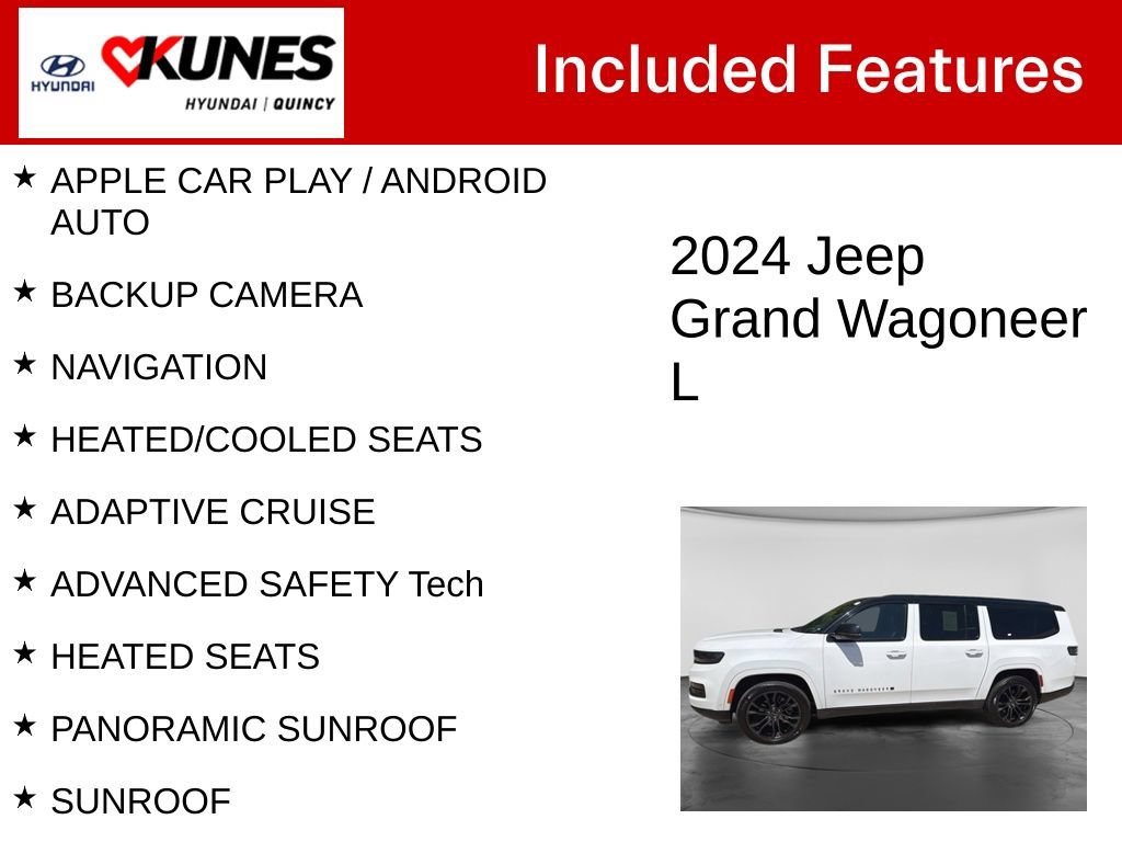 Used 2024 Jeep Grand Wagoneer L Series II w/ Quick Order Packagew 28T AWD/4WD image 2