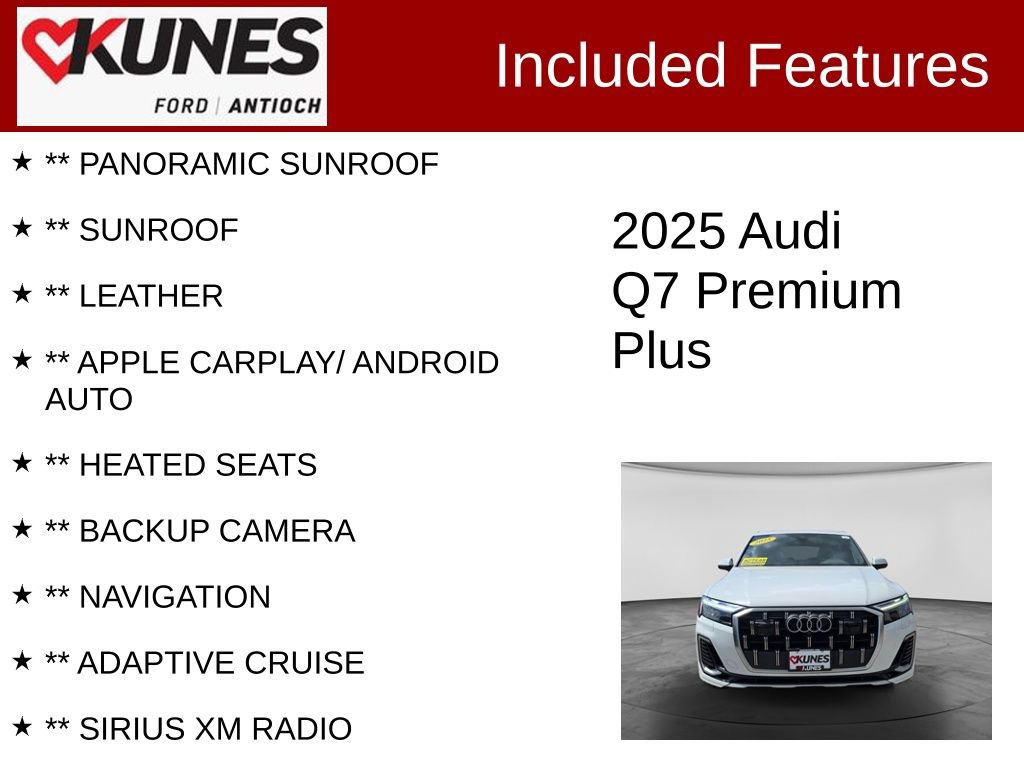 Used 2025 Audi Q7 3.0T Premium Plus AWD/4WD image 3