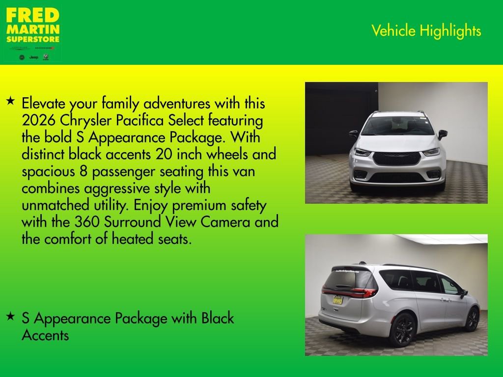 New 2026 Chrysler Pacifica Select w/ S Appearance Package FWD image 8