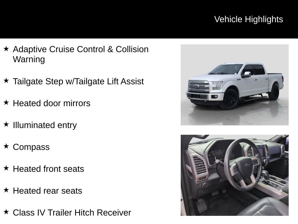 Used 2015 Ford F150 Platinum w/ Equipment Group 701A Luxury image 31