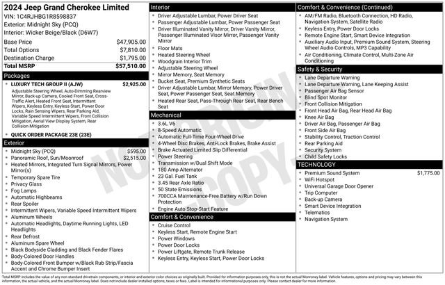 Used 2024 Jeep Grand Cherokee Limited w/ Luxury Tech Group II AWD/4WD image 41