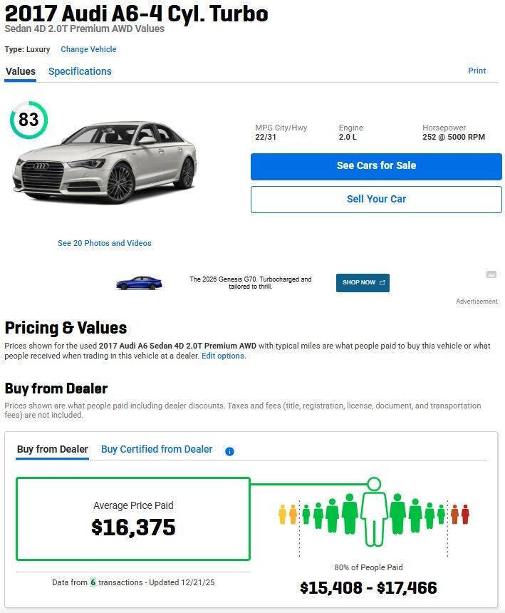 Used 2017 Audi A6 2.0T Premium image 16