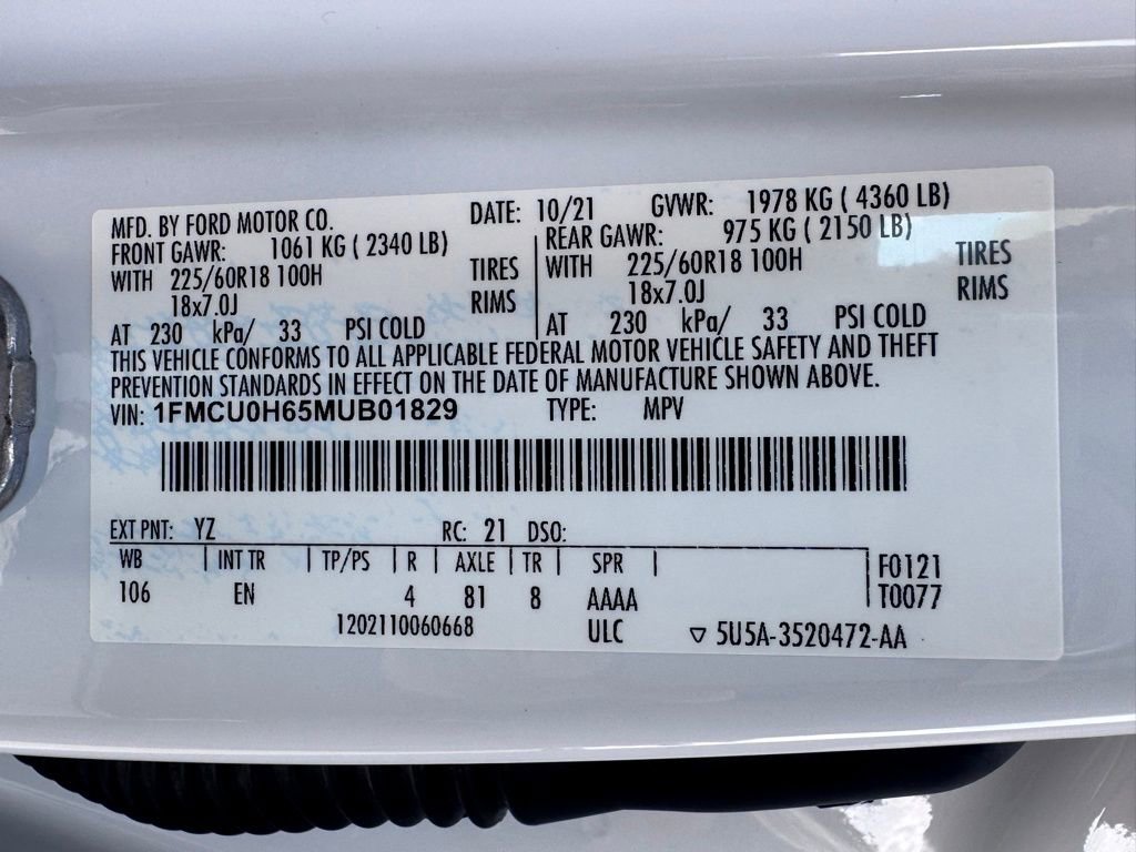 Used 2021 Ford Escape SEL FWD image 39