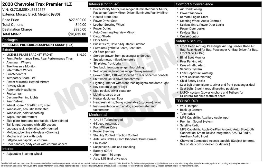 Used 2020 Chevrolet Trax Premier FWD image 37