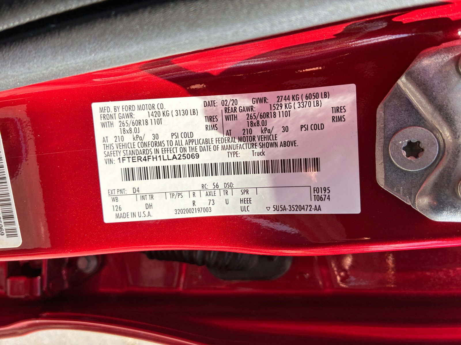 Certified 2020 Ford Ranger Lariat w/ Equipment Group 501A Mid image 25