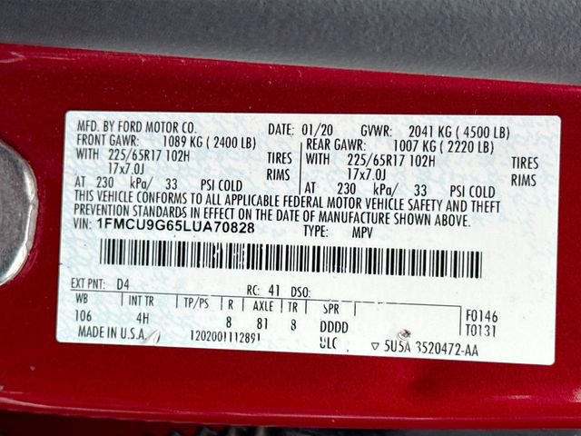 Certified 2020 Ford Escape SE image 35