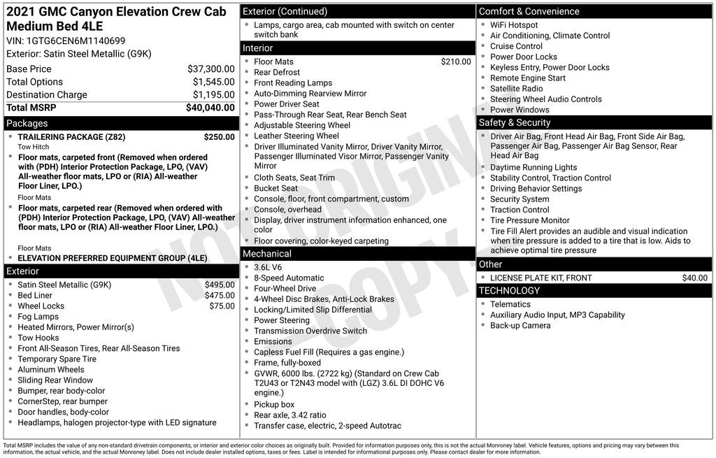 Used 2021 GMC Canyon Elevation w/ Trailering Package image 6