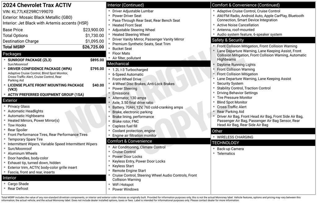 Certified 2024 Chevrolet Trax ACTIV w/ Sunroof Package image 42