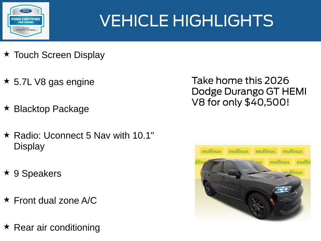 Used 2026 Dodge Durango GT w/ Blacktop Package AWD/4WD image 23