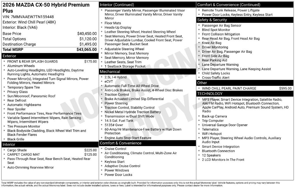 Certified 2026 MAZDA CX-50 2.5 Hybrid w/ Premium Plus Pkg AWD/4WD image 3