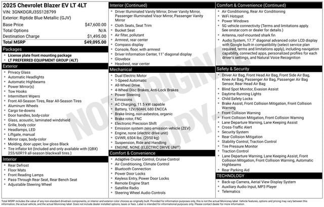 New 2025 Chevrolet Blazer EV LT AWD/4WD image 34