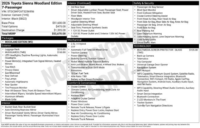 Certified 2026 Toyota Sienna XLE Woodland Edition AWD/4WD image 3