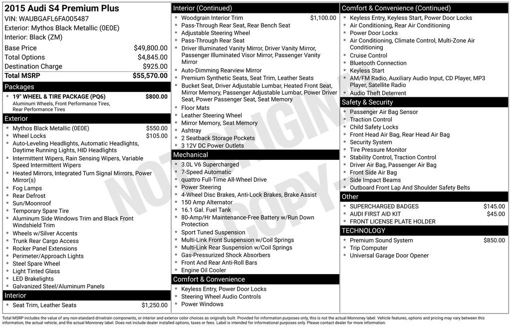 Used 2015 Audi S4 Premium Plus w/ 19" Wheel & Tire Package image 6