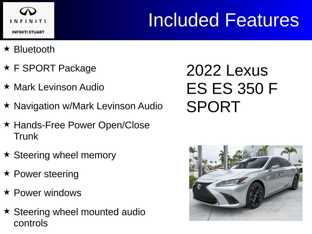 Used 2022 Lexus ES 350 F Sport w/ Accessory Package 2 video 2