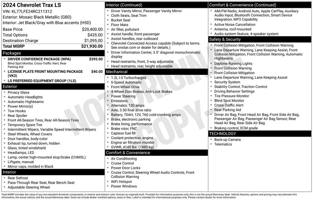 Used 2024 Chevrolet Trax LS w/ Driver Confidence Package FWD image 6