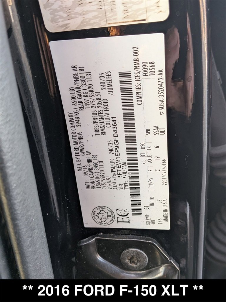 Used 2016 Ford F150 XLT w/ Equipment Group 302A Luxury image 32