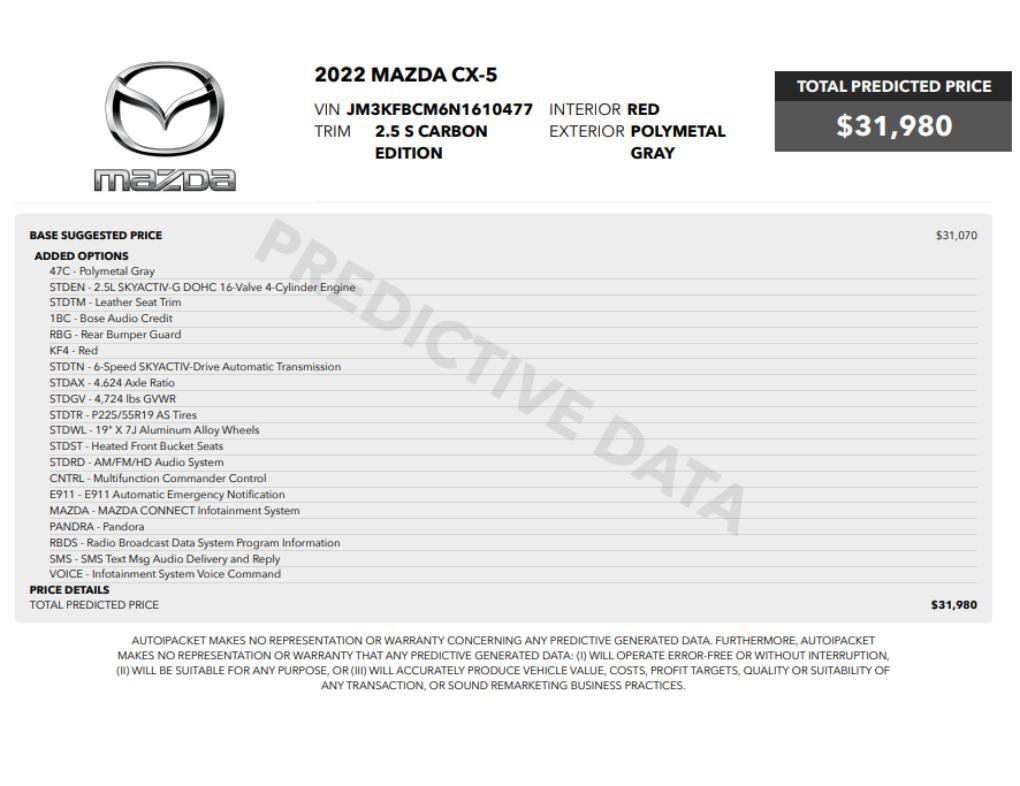 Used 2022 MAZDA CX-5 Carbon Edition image 2
