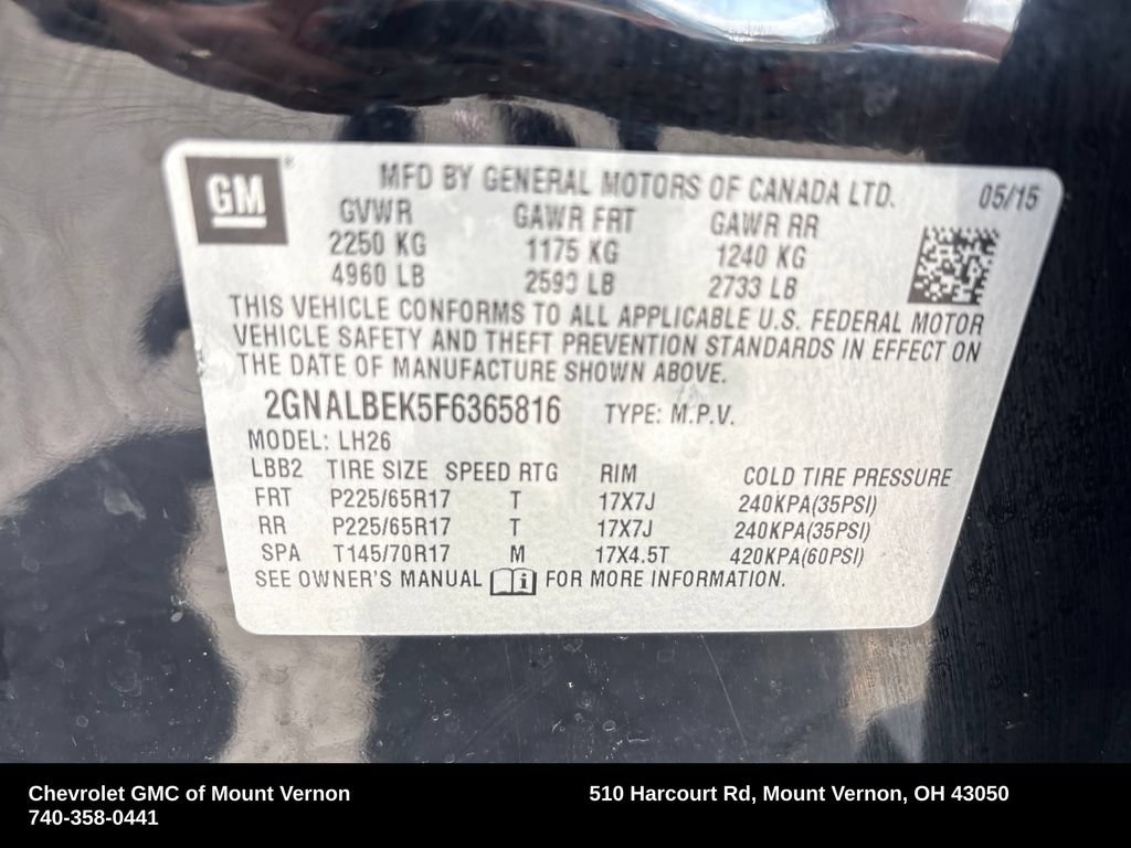 Used 2015 Chevrolet Equinox LT w/ Driver Convenience Package FWD image 46