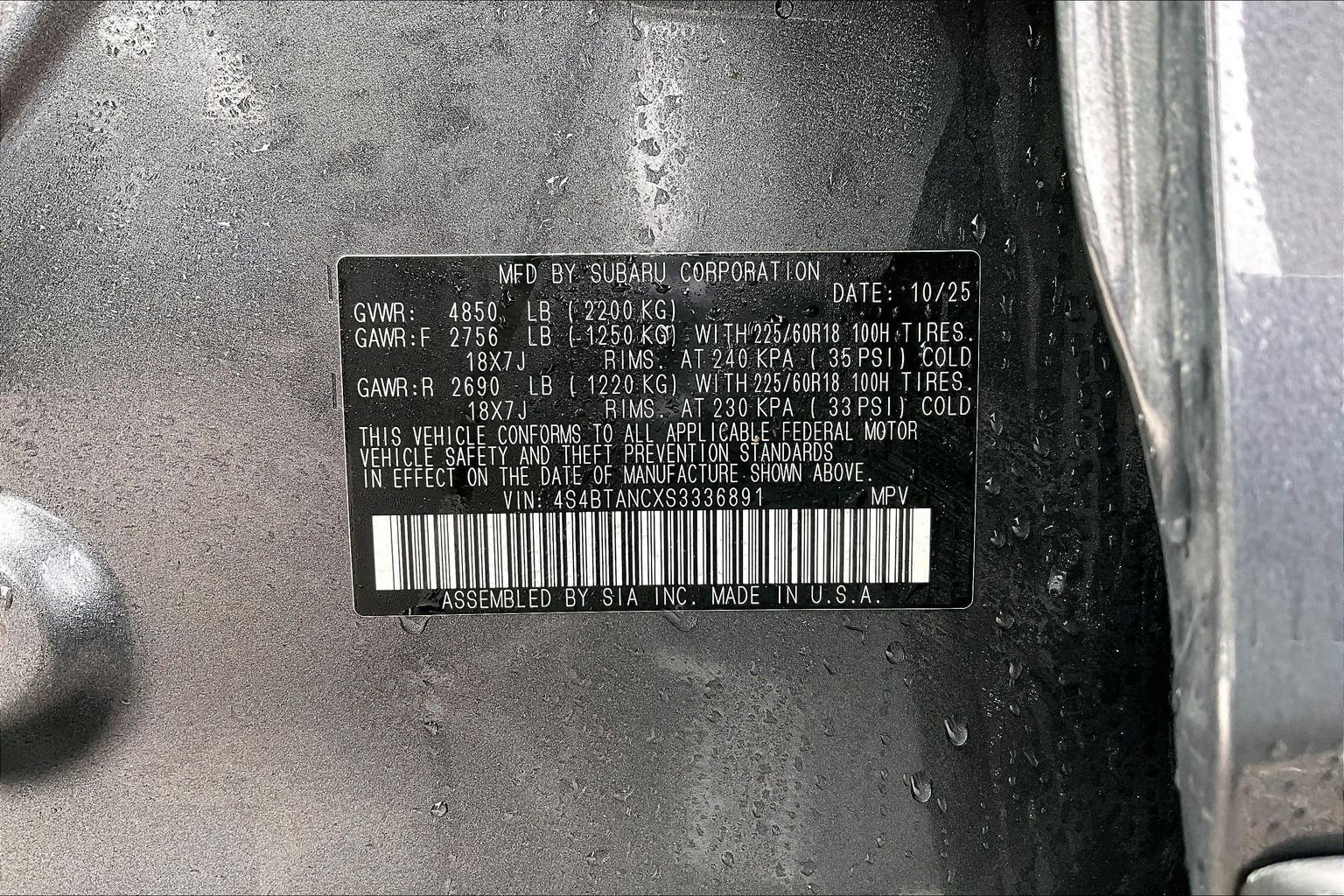 Certified 2025 Subaru Outback Limited AWD/4WD image 33