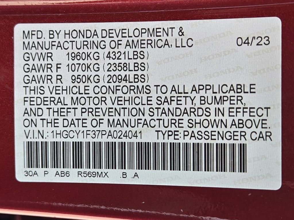 Certified 2023 Honda Accord EX image 32