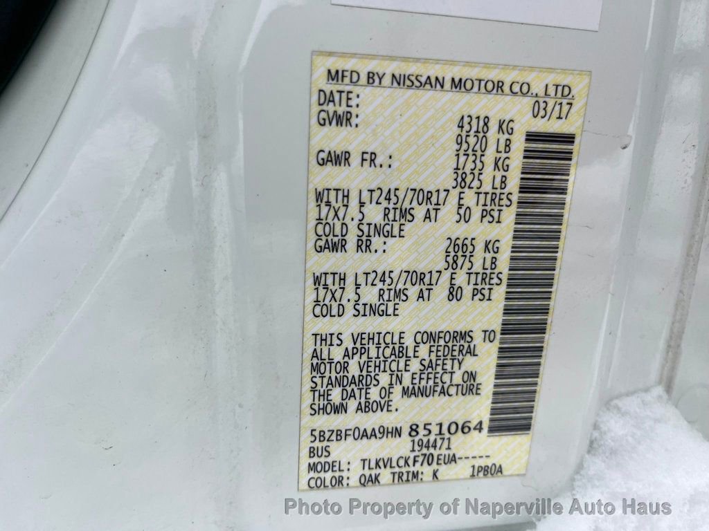 Used 2017 Nissan NV 3500 S w/ Power Package image 25