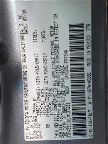 Certified 2020 Toyota Tacoma TRD Sport w/ Technology Package image 20