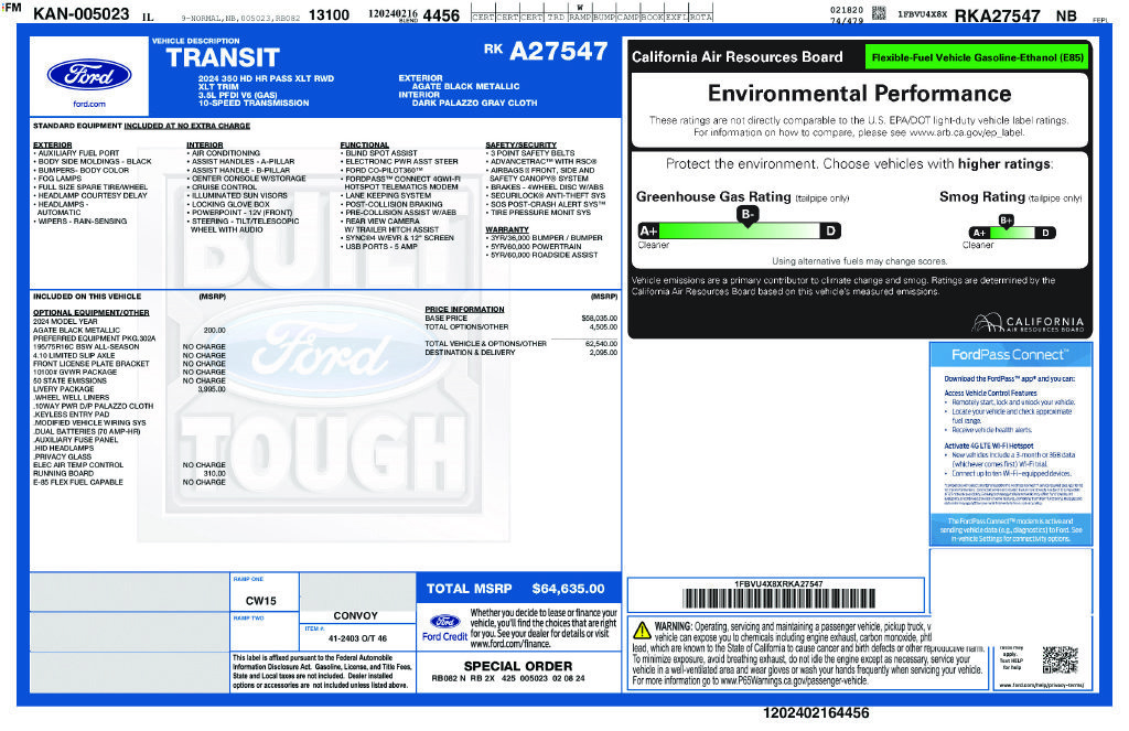 Certified 2024 Ford Transit 350 XLT w/ Livery Package RWD image 44