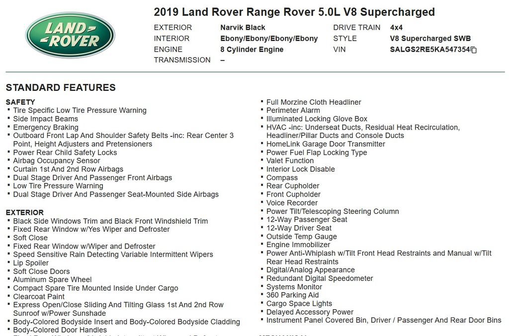 Used 2019 Land Rover Range Rover Supercharged AWD/4WD image 18