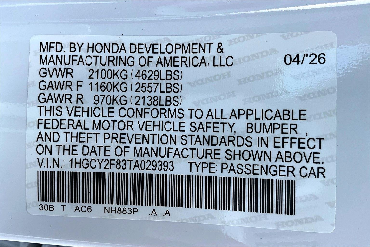 New 2026 Honda Accord Touring image 21