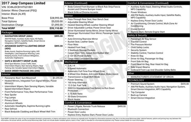 Used 2017 Jeep Compass Limited image 29