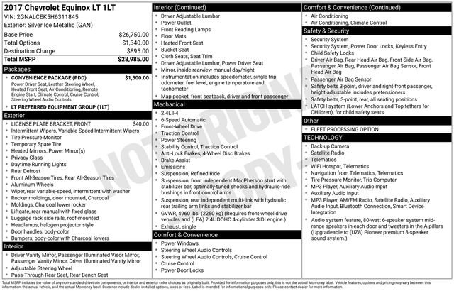 Used 2017 Chevrolet Equinox LT w/ Convenience Package FWD image 31