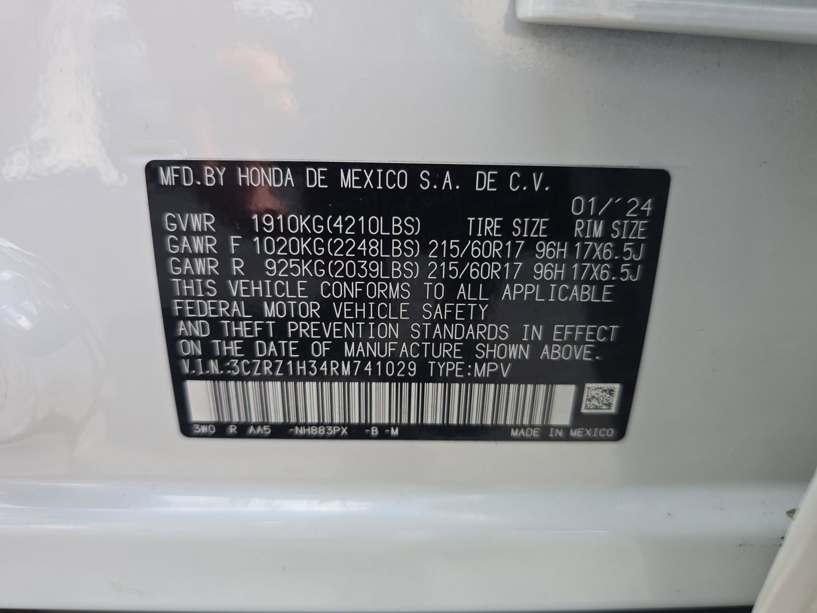 Certified 2024 Honda HR-V LX image 29
