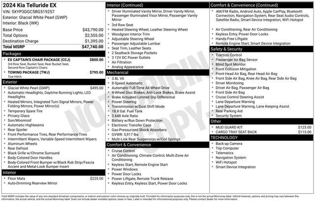 Used 2024 Kia Telluride EX w/ EX Captain's Chair Package AWD/4WD image 4