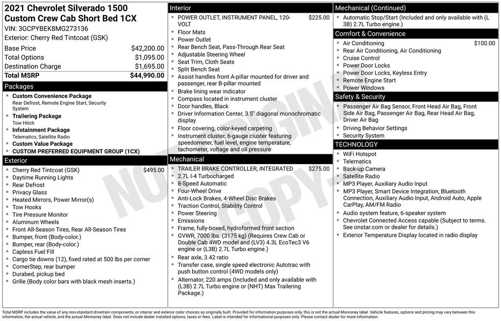 Used 2021 Chevrolet Silverado 1500 Custom AWD/4WD image 24