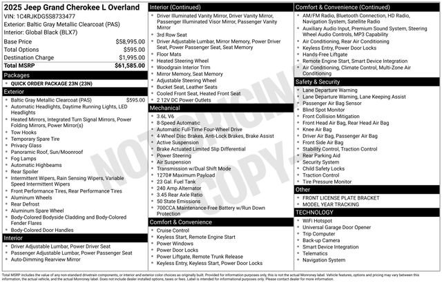 New 2025 Jeep Grand Cherokee L Overland image 30