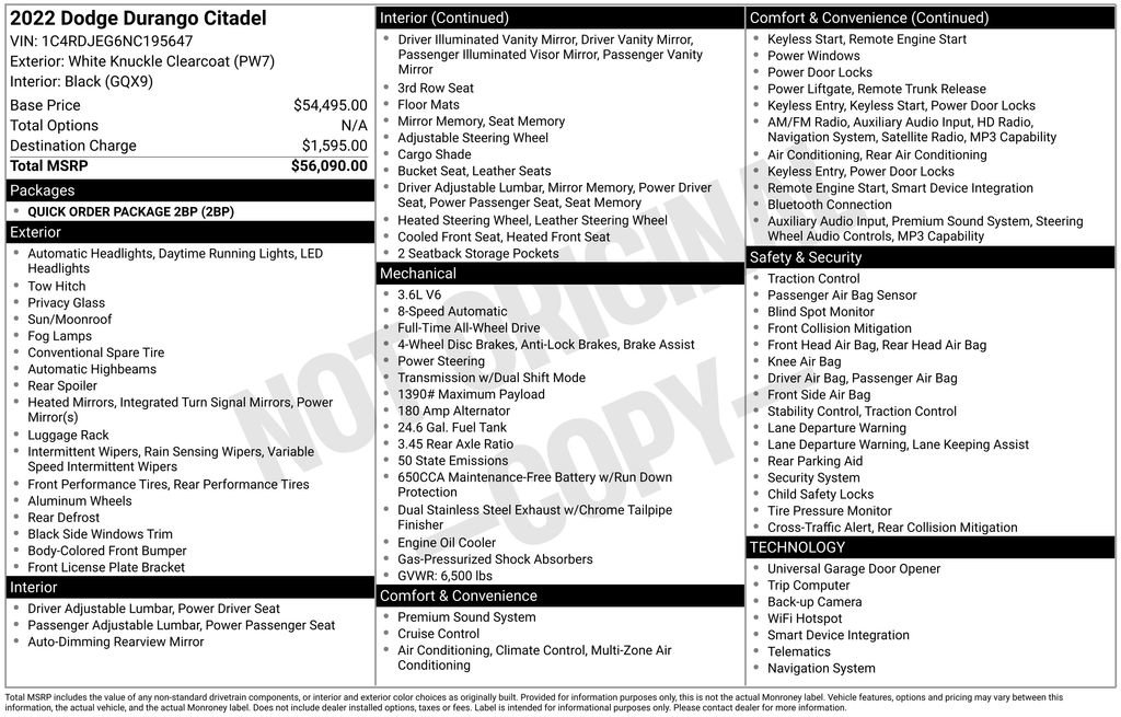 Used 2022 Dodge Durango Citadel AWD/4WD image 6