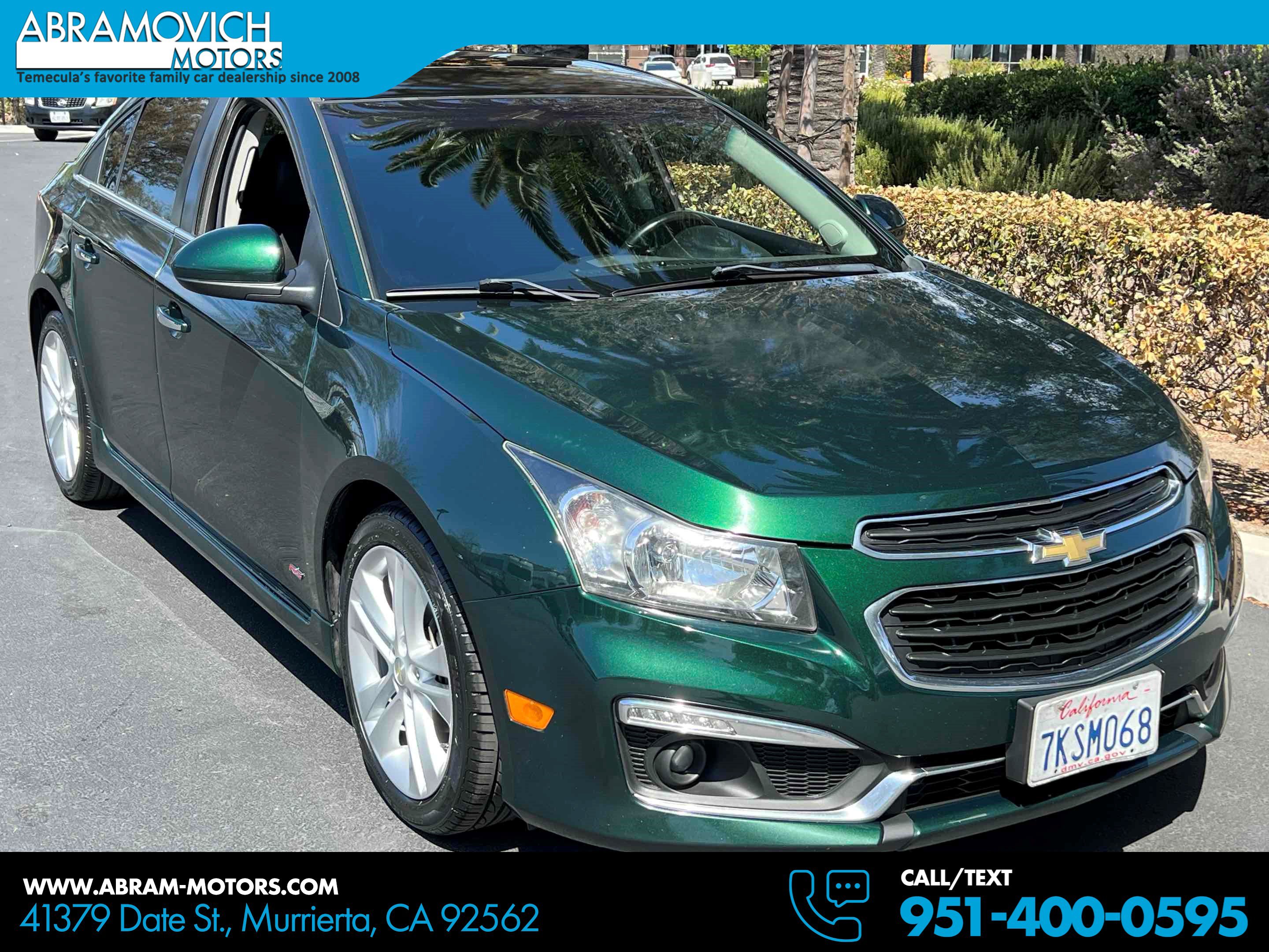 Used 2015 Chevrolet Cruze LTZ w/ Sun, Sound and Sport Package FWD image 1