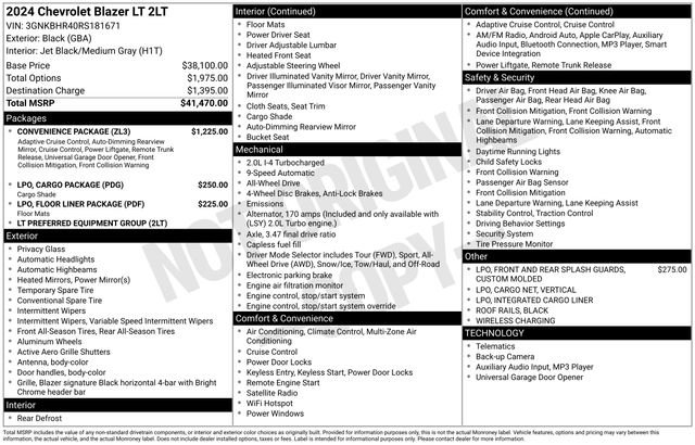 Used 2024 Chevrolet Blazer LT w/ Convenience Package image 38