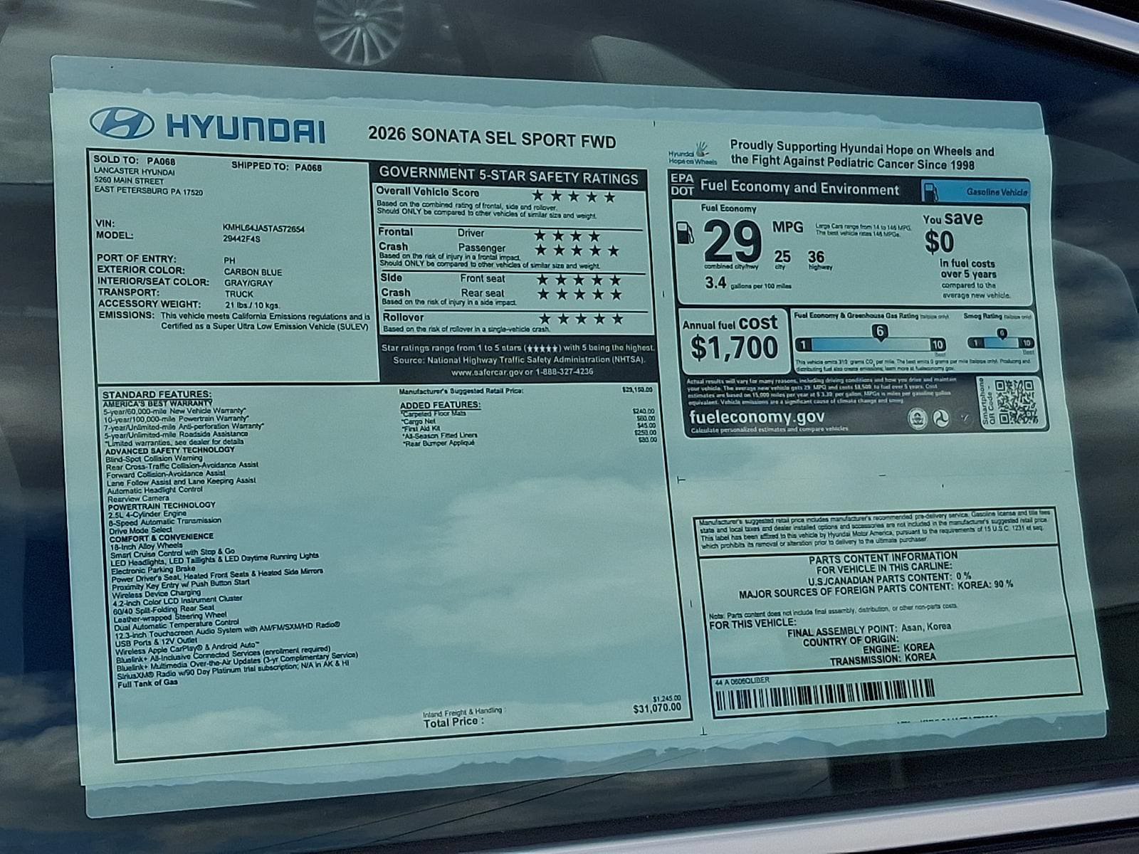 New 2026 Hyundai Sonata SEL FWD image 19