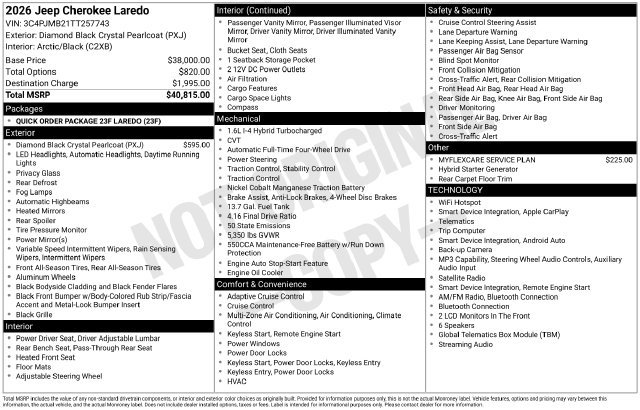 New 2026 Jeep Cherokee Laredo AWD/4WD image 36