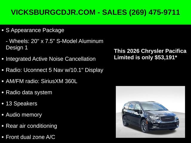 New 2026 Chrysler Pacifica Limited w/ S Appearance Package image 22