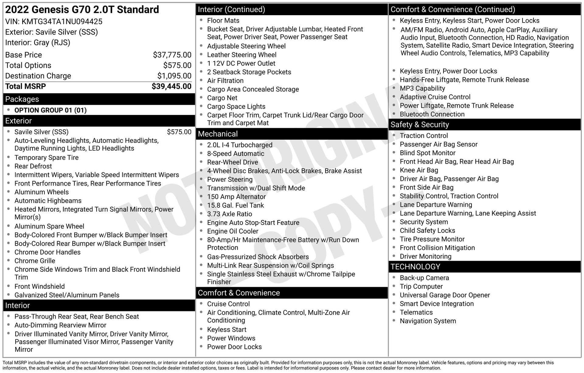 Used 2022 Genesis G70 2.0T RWD image 19