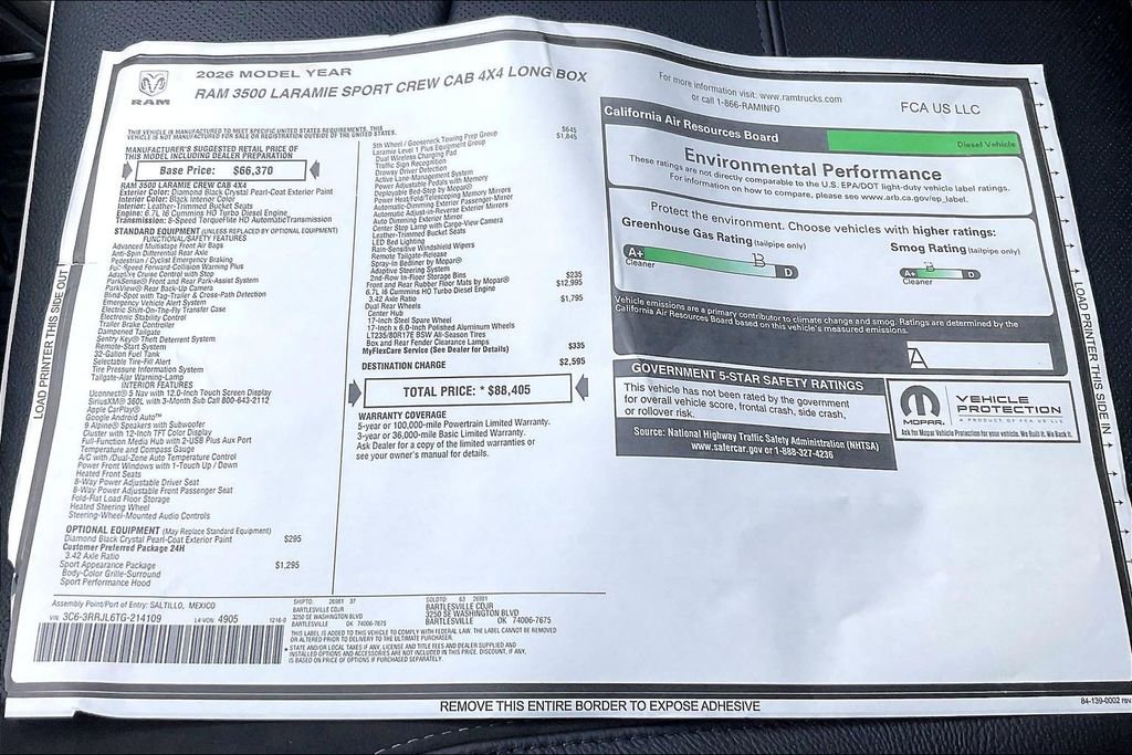 New 2026 RAM 3500 Laramie w/ Sport Appearance Package image 13