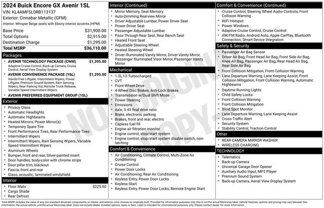 Certified 2024 Buick Encore GX Avenir w/ Avenir Technology Package FWD image 6